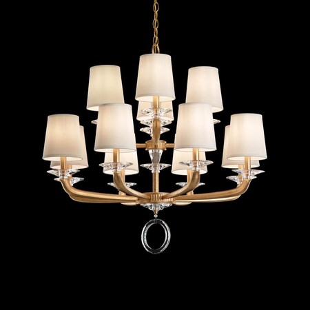 Schonbek Emilea 12 Light 110V Chandelier in Heirloom Bronze with Clear Optic Cr MA1012N-76O